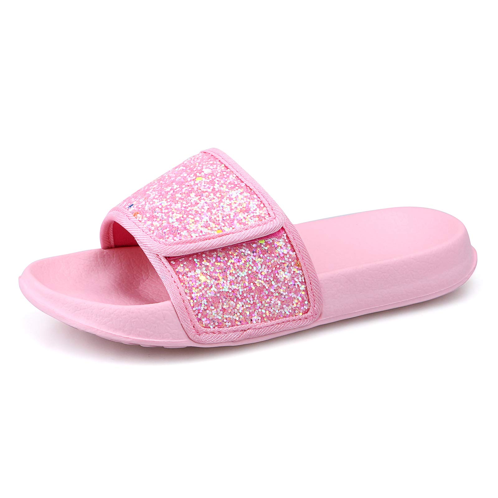 IONOKO Girls Slide Sandals Summer Glitter Slider Bathroom Shower Beach Pool  Shoes kids Casual Slipper