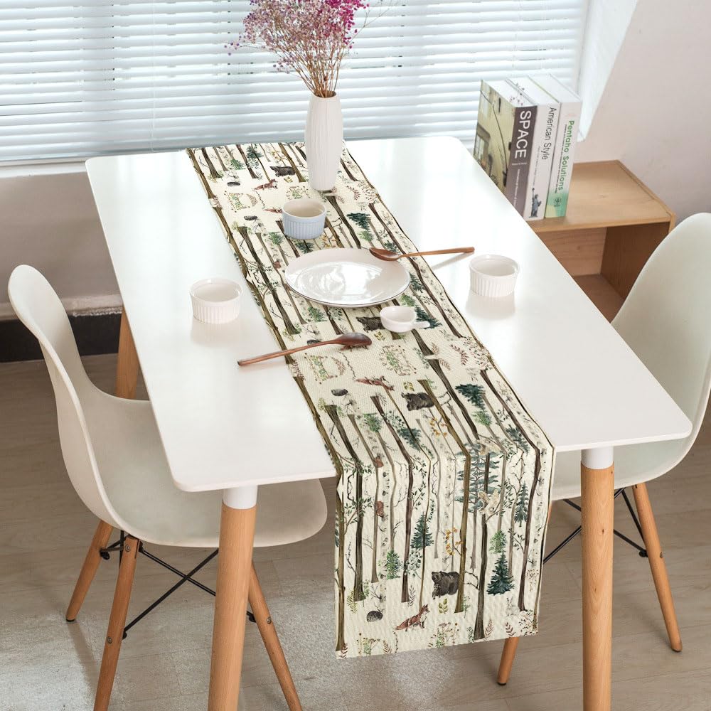 Fishing Theme Table Runner – Bass Fish Design, Rustic Farmhouse Decor, 13x120 Inches, Polyester, Easy Clean - View #11