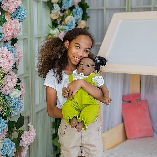 Miniatura 2 de Rebornova muñeca Reborn de niña negra, bebé recién nacida de 20pulgadas, con cuerpo suave y realista, extremidades de silicona, juego de regalo para