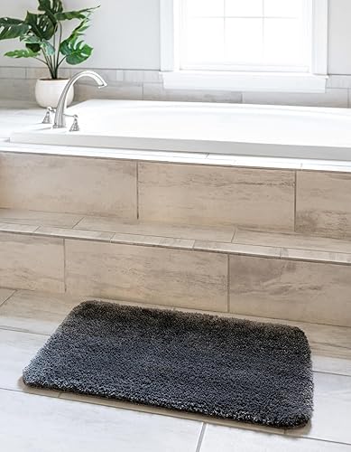 Miniatura 5 de Rugs.com Bano Luxe - Alfombra de baño de la colección de alfombras de baño, 2 x 3 pies, color gris plancha, lavable a máquina, extrasuave y