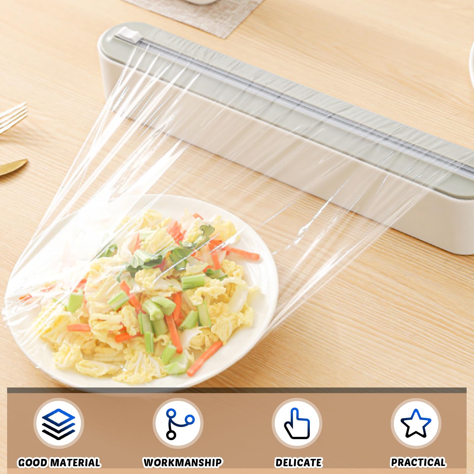 Distributeur magnétique de Film Alimentaire 2 pièces avec Coupe-Film : Coupe-Film, Distributeur et Enrouleur pour Film Alimentaire, Papier Aluminium et Distributeur