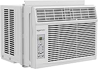 Amazon Basics 6000 BTU Quiet Window Air Conditioner - Cools 250 Sq Ft, Remote, Washable Filter, Easy Install