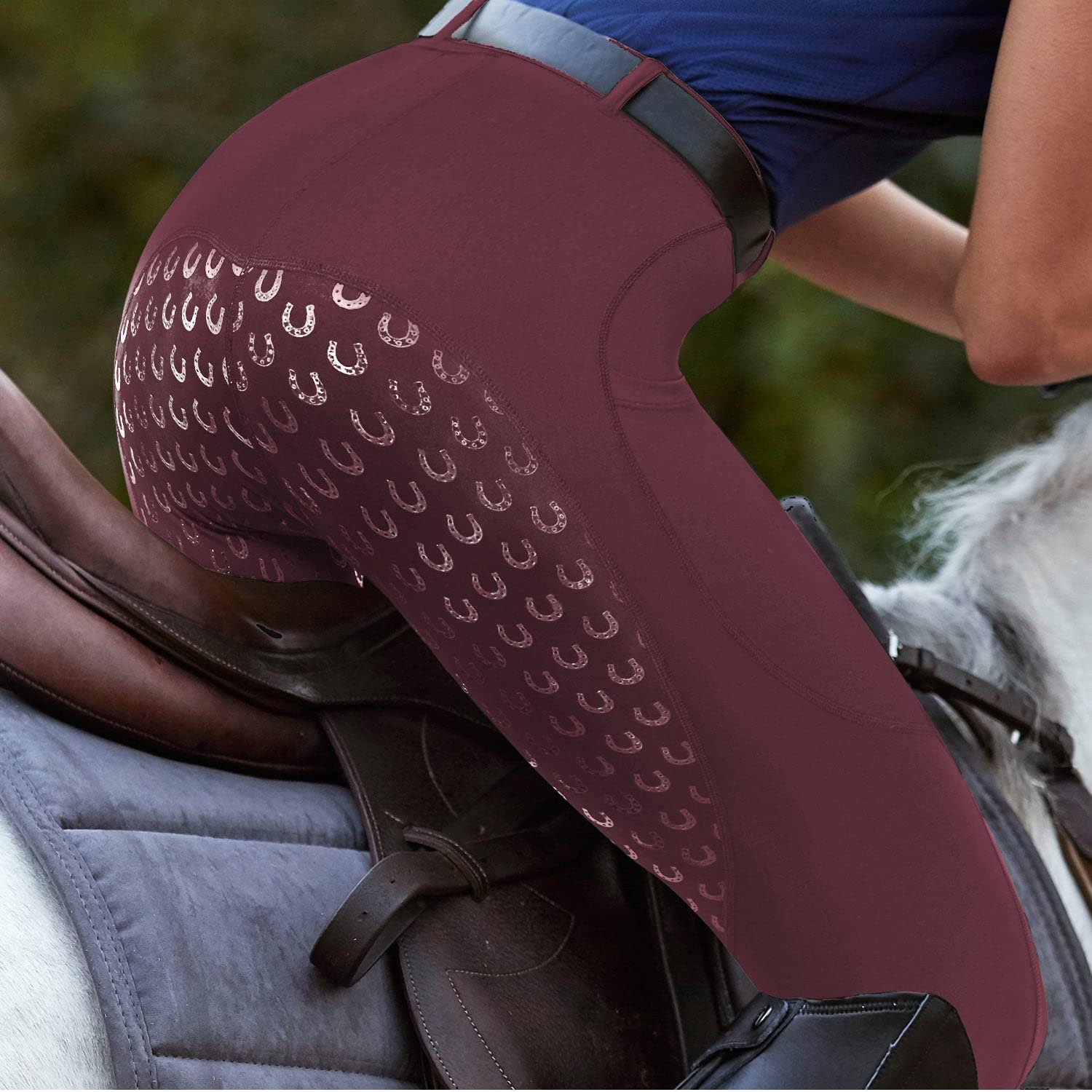 FitsT4 - Mallas de equitación para mujer, con agarre de silicona activa, mallas de equitación