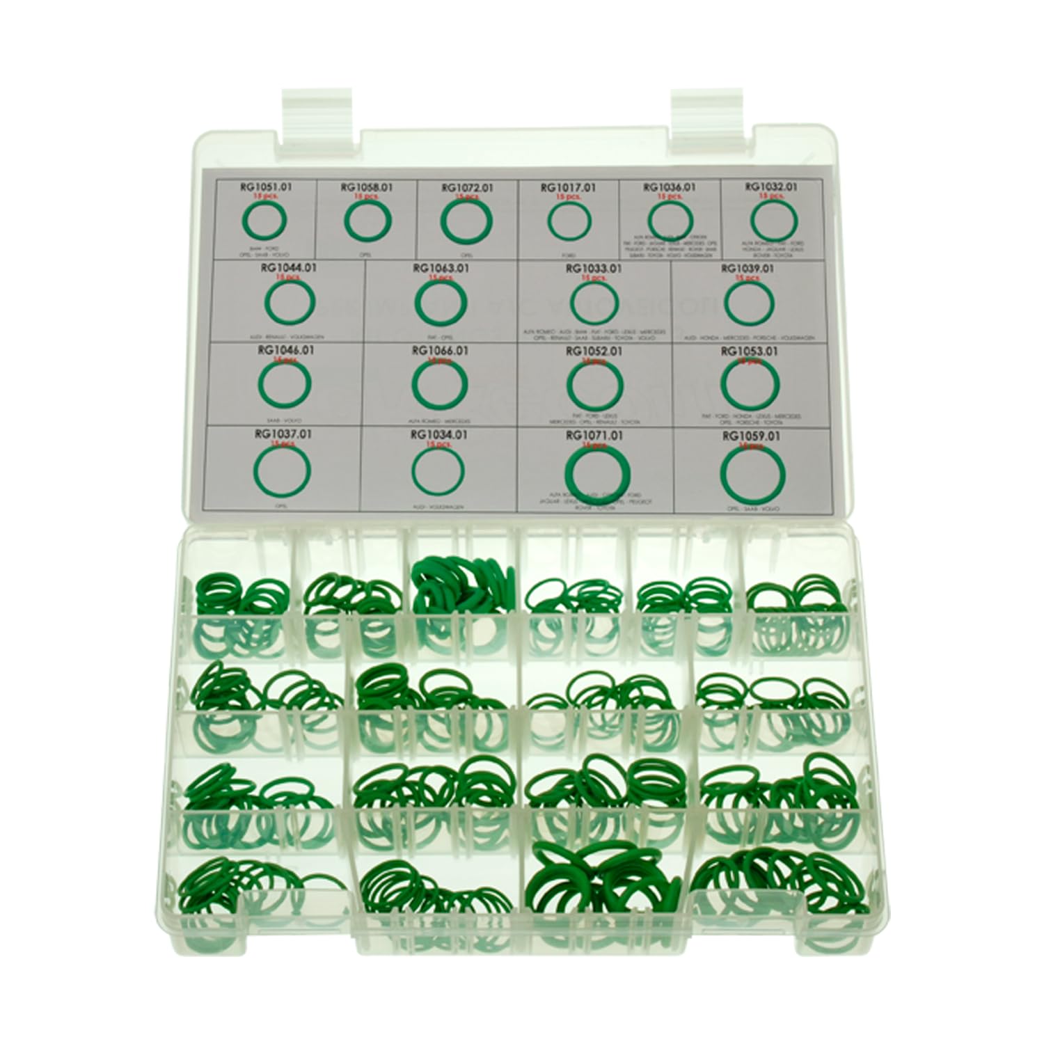 Errecom - kit o-rings hnbr verde per impianti a/c - 360 pcs