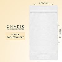 Vista 180 de Chakir Turkish Linens Toallas turcas de alta calidad 100% algodón para baño, toallas de baño grandes de 30 x 60 pulgadas (4 piezas, beige)