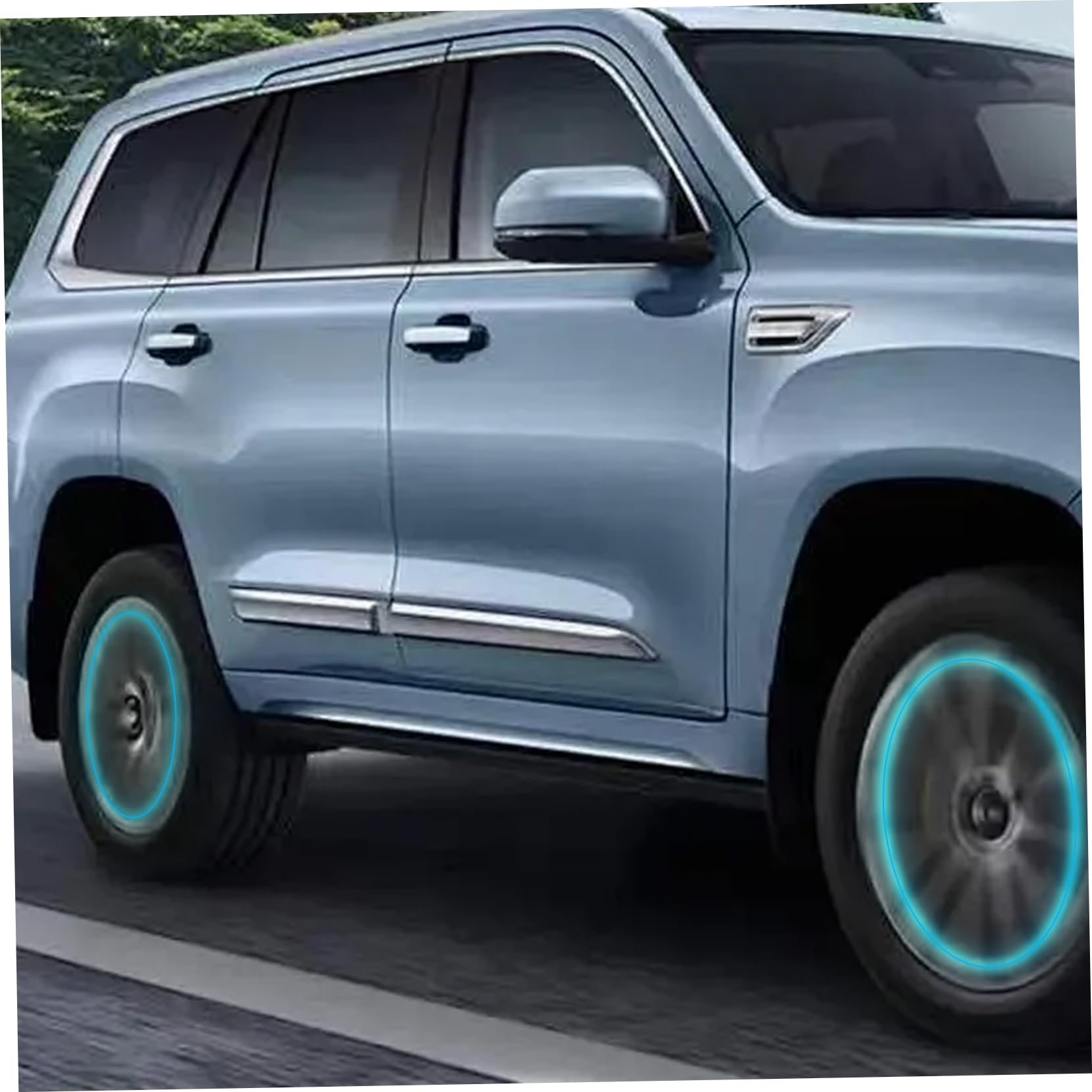 Luci per pneumatici, 4 pezzi Luci per ruote LED decorativi impermeabili Lega LED Tappo stelo valvola per pneumatici per auto Camion Accessori, Blu, Luce per auto