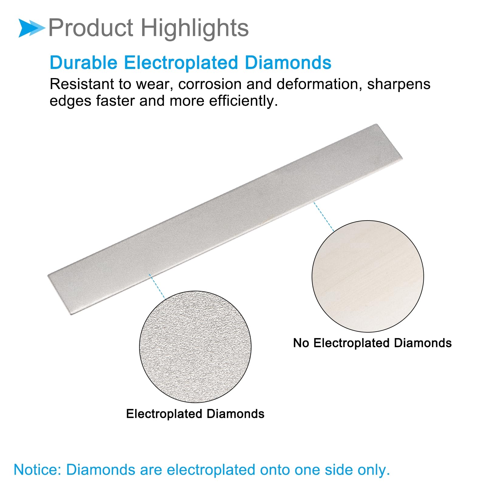 CoCud Diamond Whetstone Sharpening Stone, 1000 Grit 5.91" x 0.79" Total Size, Sharpener Abrasive Tool - Image 4