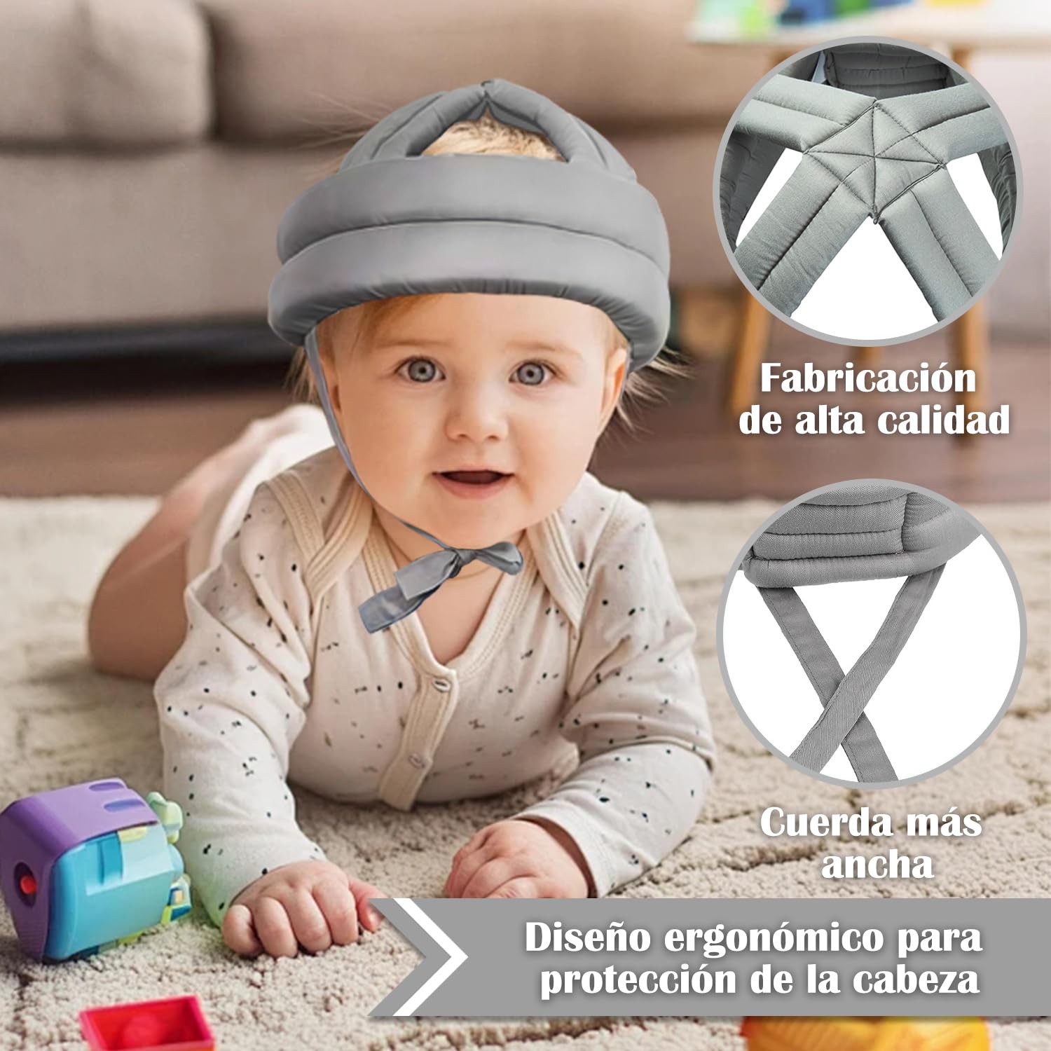 Casco De Seguridad Anticaída para Cabeza De Anciano Gorro Protector Grueso Y Suave Gorro De Protección para La Cabeza para Prevención De Caídas Ajustable para Personas Mayores