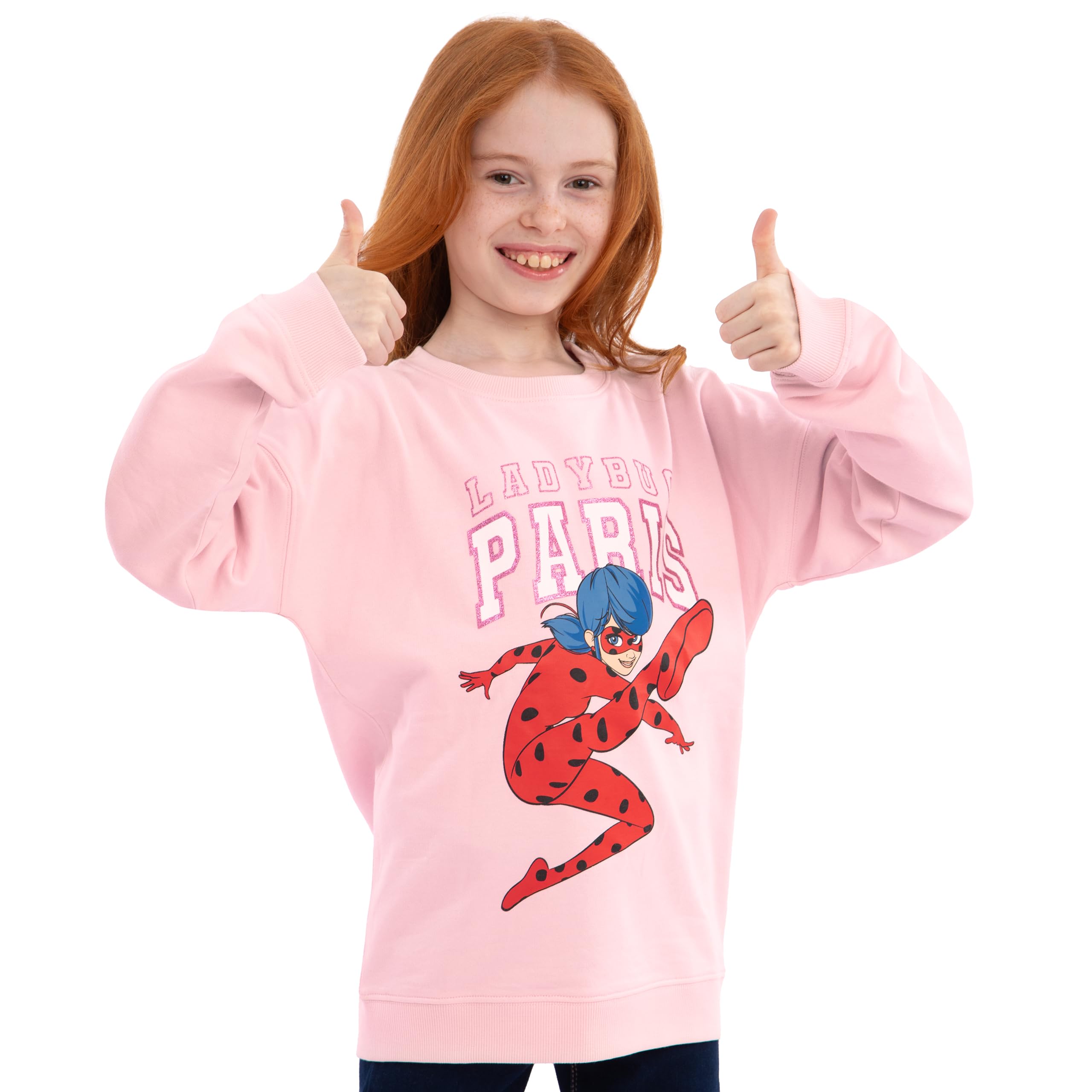 Miraculous Sudadera para Niñas, Jersey Ladybug Niña, Sudadera Infantil De Manga Larga