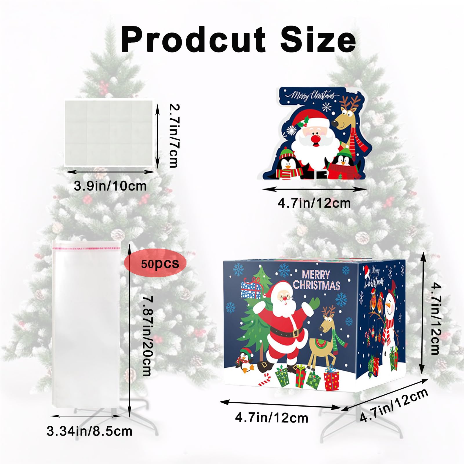 Christmas Money Box for Cash Gift,Christmas Pull Surprise Money Gift Box for Kid/Adult Presents,Money Cake Pull out Cash with Xmas Card and 50P Bags,Money Reveal Boxes Xmas Party Money Boxes for Cash - Image 2