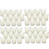 Hosley 48-Pack Ivory Unscented Votive Candles&comma; Clear Glass&comma; 10-12 Hr Burn&comma; Hand-Poured&comma; Ideal for Weddings&comma; Parties&comma; Aromatherapy&comma; Holidays&comma; Gifts