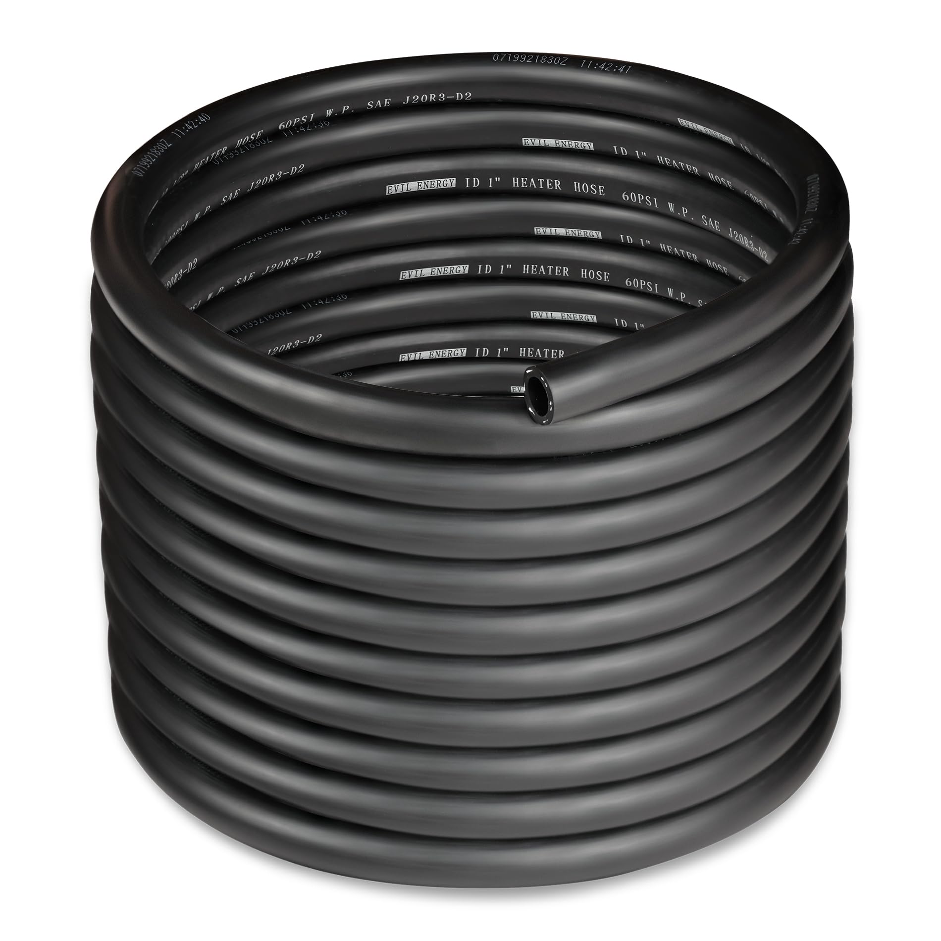 EVIL ENERGY 1" Heater Hose Coolant Radiator Straight 60PSI SAE 20R3 25FT Black