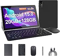 Vista 1 de Tableta de 10.1 Pulgadas Android 15.0, RAM 20GB (4+16Expand)+ROM 128GB, Batería de 6000mAh, Cámara Dual 2+8MP, Pantalla IPS HD Touch de 1280*800