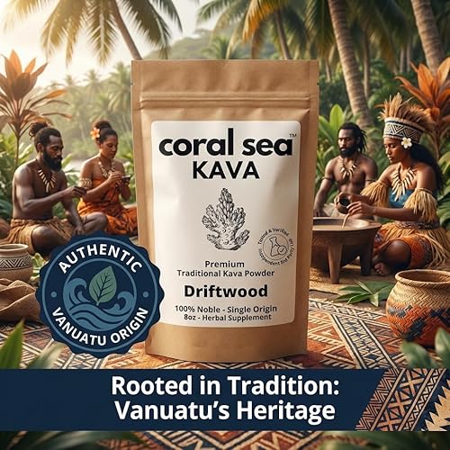 Miniatura 13 de Kava Powder Noble Kava Kava Root Drink Vanuatu Té Tradicional Moler Calmante Edificante Fuerte Sabor Natural Amargo Natural Volcano Island's Secret