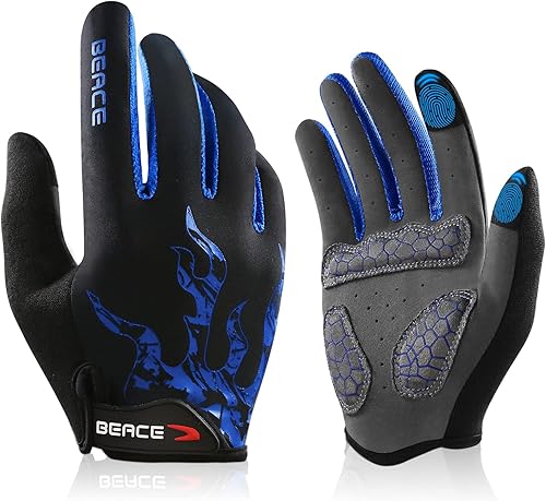 BEACE Guantes de ciclismo, guantes de bicicleta, guantes de ciclismo para hombres y mujeres con pantalla táctil, guantes de bicicleta de montaña,