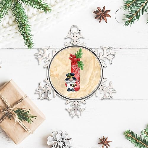 Miniatura 9 de Gnomo de Papá Noel con letra inicial K para árbol de Navidad, adornos para las vacaciones, adornos de copo de nieve, vacaciones, decoración del