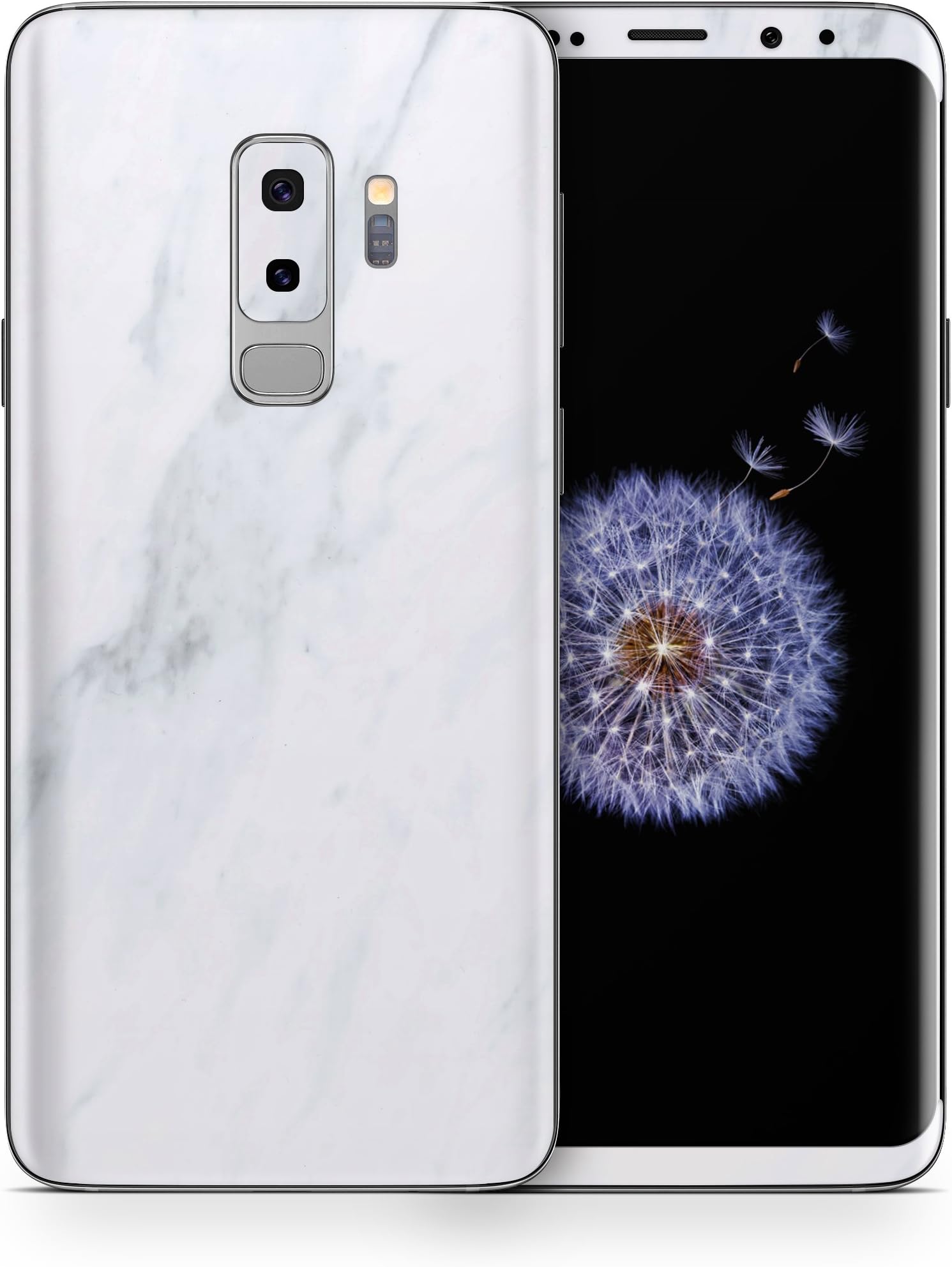 AlienJacket - Galaxy S9+ Plus 3M Vinyl Textured Skin (Marble Slab - White)