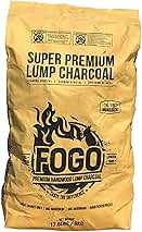 FOGO Super Premium Oak Restaurant Quality All-Natural Large Sized Hardwood Lump Charcoal for Grilling and Smoking, 17.6 Pound Bag