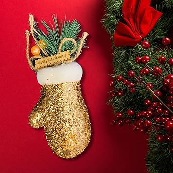 TIED RIBBONS Christmas Decorations Items Socks for Home Living Room - Christmas Stockings Large Wall Door Tree Hanging Ornament Props (Set of 3) - Xmas Gifts