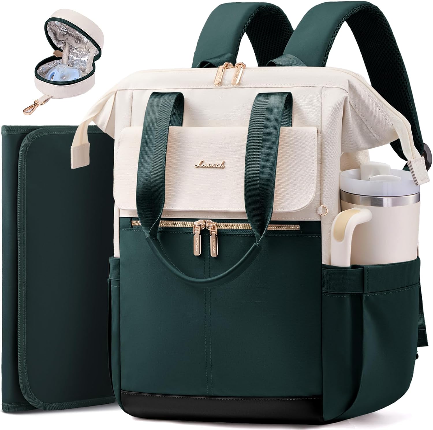 LOVEVOOK Diaper Bag Backpack,Diaper Bag Tote with Insulated Pockets,Waterproof Trave Baby Girl/Boy Diaper Bag Tote