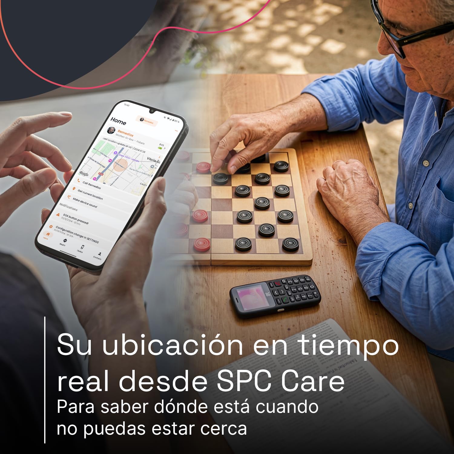SPC Polaris Pure – Teléfono móvil 4G para Mayores con GPS y Control Remoto | Compatible con app gestión remota SPC Care, botón SOS, teclas grandes, base de carga, radio FM, linterna y fácil de usar