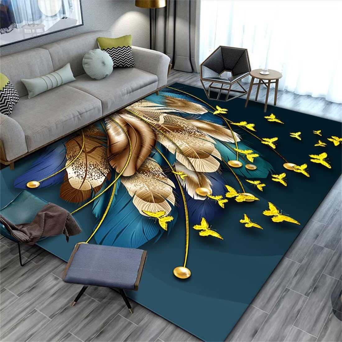 Tapis de luxe léger lavable 90X200CM pour un salon moderne élégant