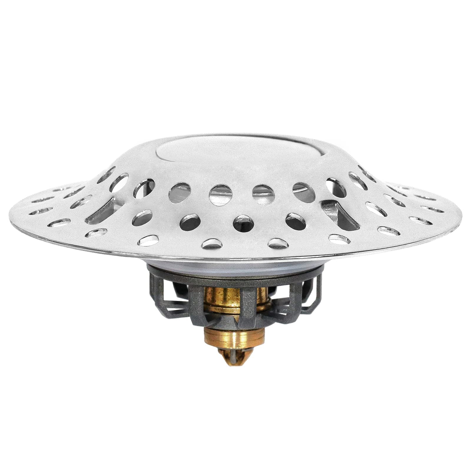 Upgraded Tub Stopper — Bathtub Drain Plug with Drain Hair Catcher, Pop-Up Shower Stopper Hair Trap for 1.6 to 2.0 Inch