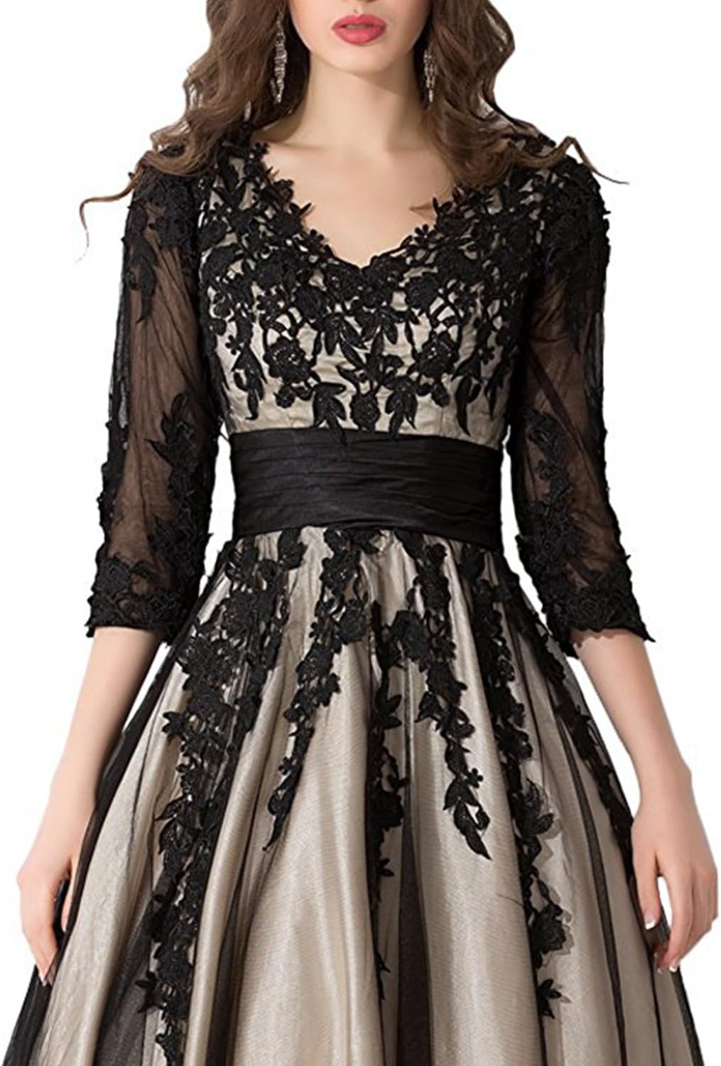 Size L YIRENWANSHA Women's Party Dress Manual D Empire Waist Tea Length Work Gown Yw38