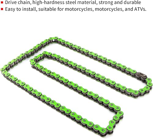 Miniatura 5 de Cadena 420, cadena de eslabones de acero estándar para motocicleta ATV de 90 CC, 110 CC, 125 CC, 420-106L, repuesto para 420-100L 420-102L 420-104L