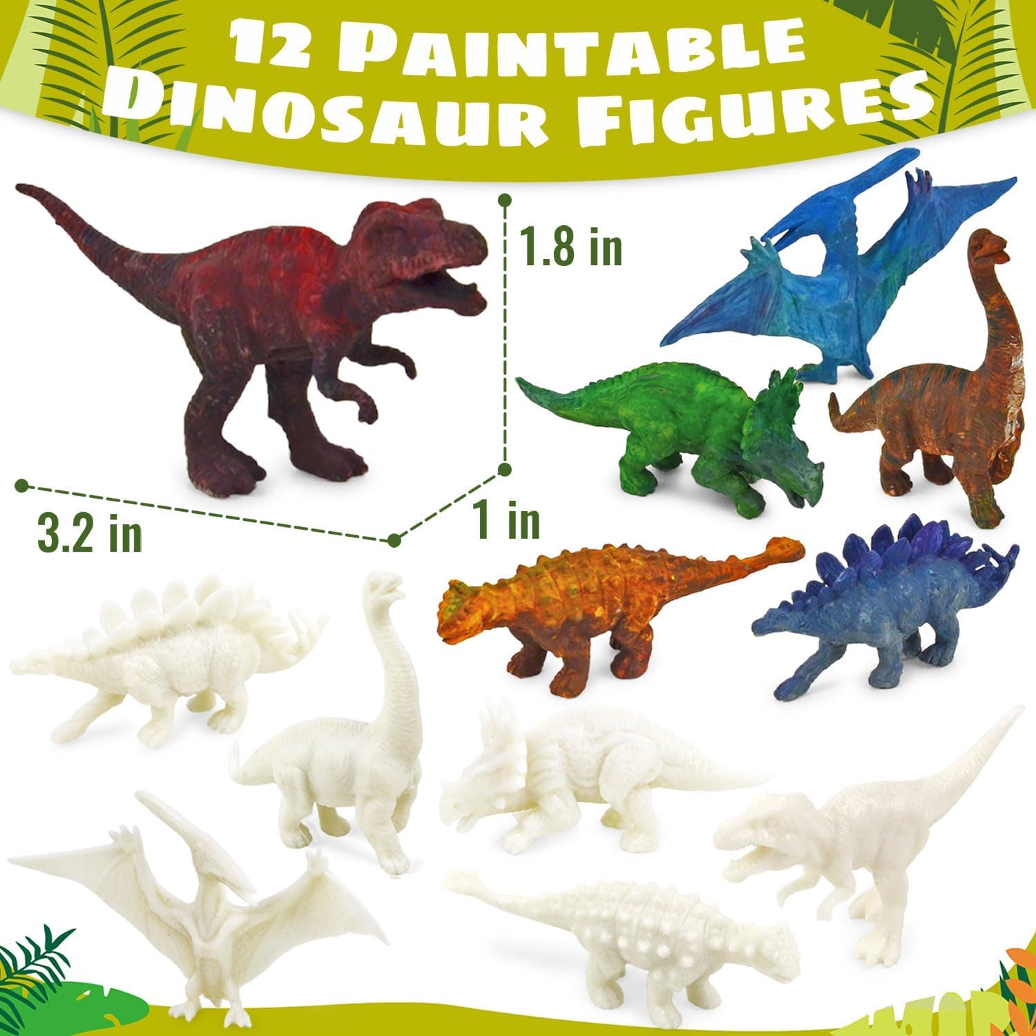 Cadeau Anniversaire Dinosaure Kit Moulage & Peinture Dinosaures 3D – Activité Manuelle Créative Enfants 3-12 Ans