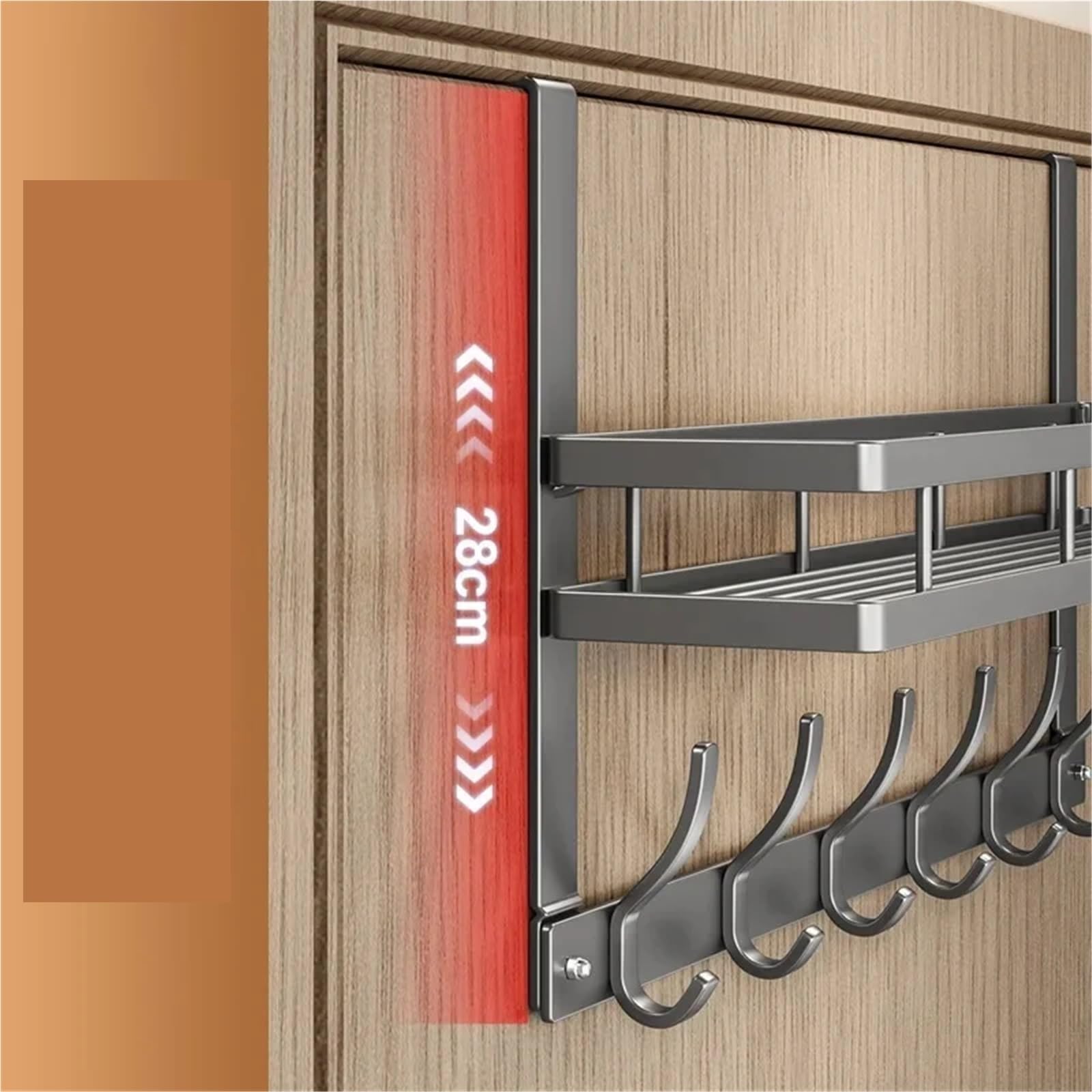 2 colgadores for puerta con 12 ganchos y 1 cesta for colgar abrigos, ropa toallas, organizador for armario de baño Para puertas