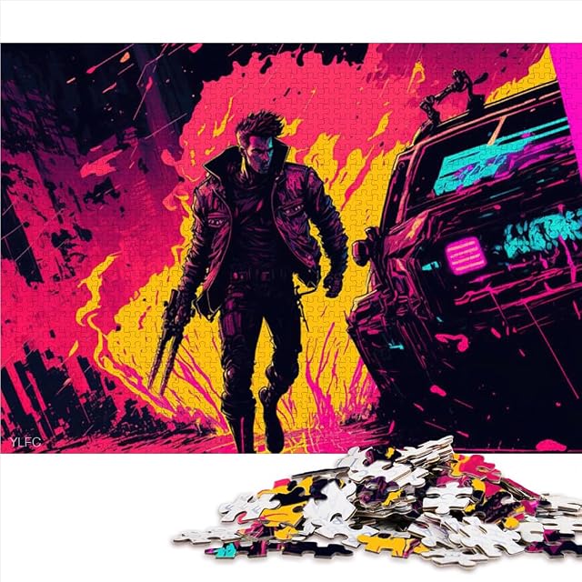 Rompecabezas Regalo Neon Inferno Puzzle 1000 Piezas cartón Premium para Adultos y niños a Partir 12 años…