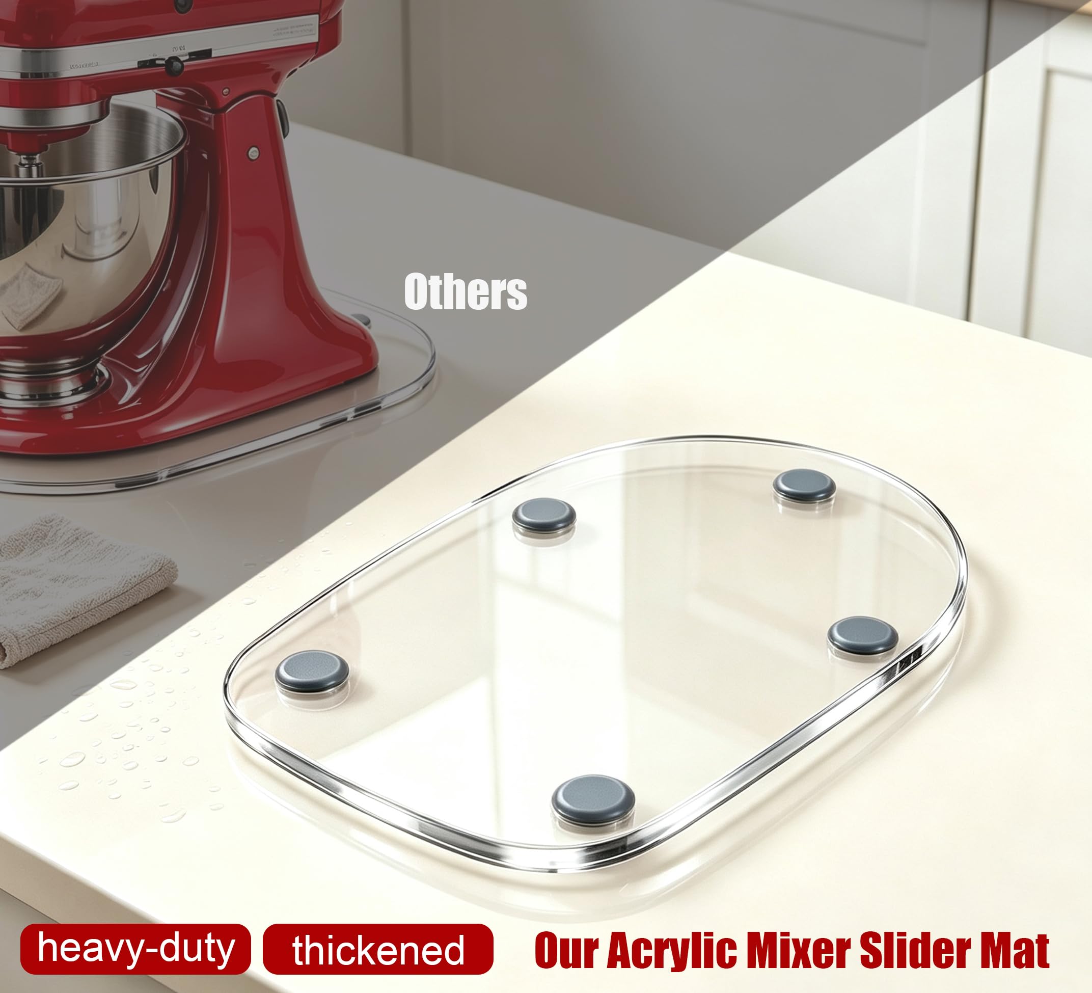 Slider miscelatore acrilico ispessito, per 4,5-5QT, 10 mm di