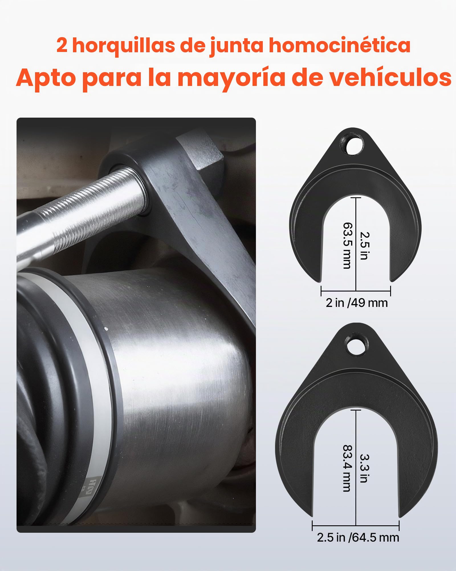 VEVOR Juego de Extractores de Eje Homocinético Interno con Martillo Deslizante 16 mm a 48 cm y Adaptador de Horquilla de Junta Homocinética 5 y 6.35 cm, a Mecánicos y Aficionados al Bricolaje