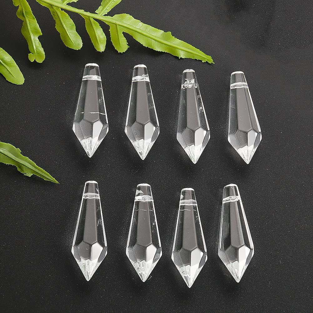 50 Cristalli Di Vetro Per Lampadario - Prismi Ottagonali 18mm, Foro 1.5mm, Per Decorazioni DIY
