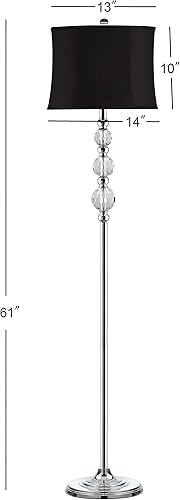 Miniatura 6 de SAFAVIEH Lighting Collection Venezia - Lámpara de pie de pie (bombilla LED incluida) de 61 pulgadas, cristal transparentecromado, para sala de