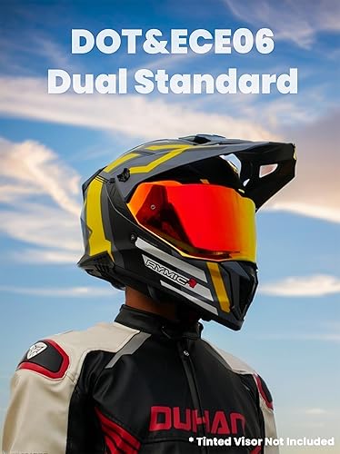 Miniatura 5 de X60 Dual Sport Helmet, Adventure Motorcycle Helmet with Integrated Sun Visor - Off Road Dirt Bike Snowmobile Helmets for Adult DOT & ECE 22.06