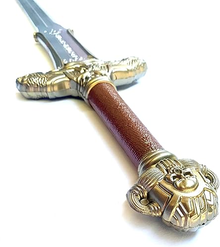 Miniatura 2 de PKK Espada de espuma de fantasía, esqueleto dorado a dos manos, espada medieval bárbara atlante de alta densidad para cosplay y colección (co),