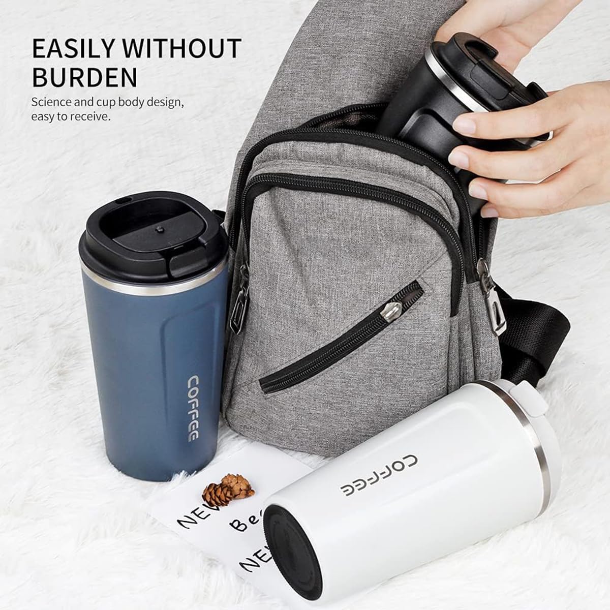 Tasse de voyage, isotherme, en acier inoxydable, 510 ml, bleu (H02 bleu)