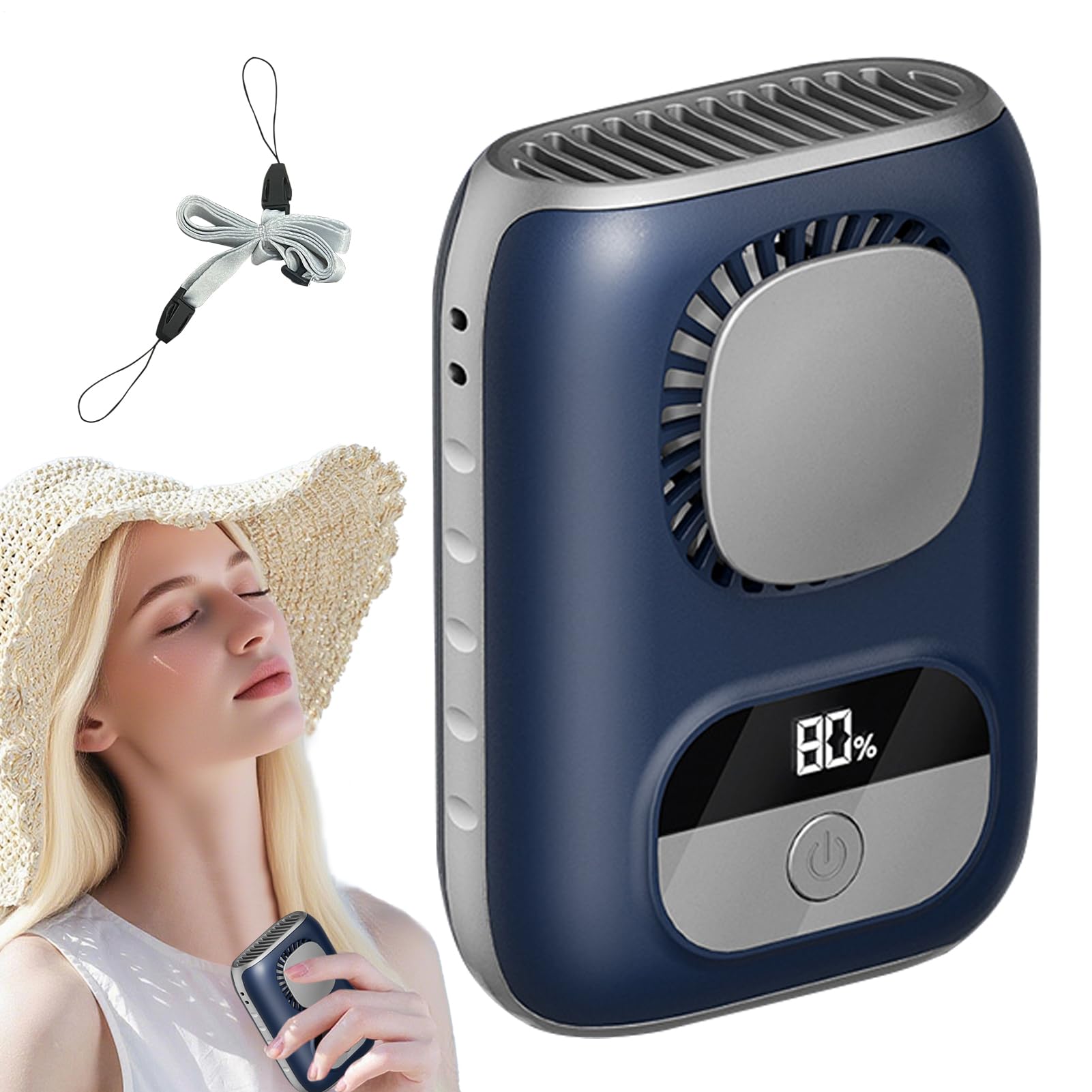 Ventilador de cintura portátil y recargable con motor silencioso para refrescar tu día de trabajo