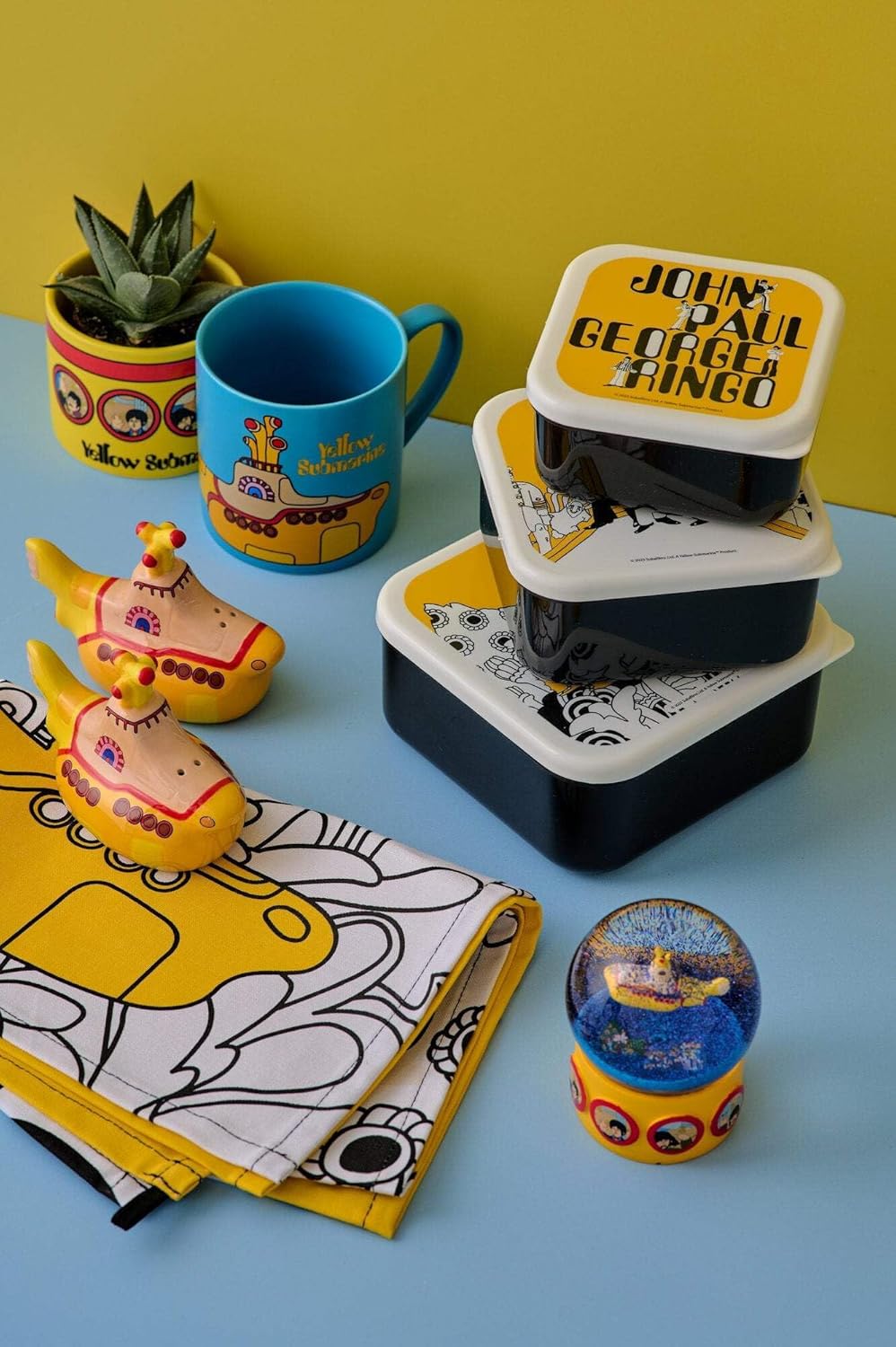 Half Moon Bay | Yellow Submarine Snow Globe | The Beatles Snow Globes For Adults | Quirky Christmas Ornaments & Christmas Decor | Funny Snow Dome | The Beatles Gifts & Music Gifts | Musical Xmas Decor