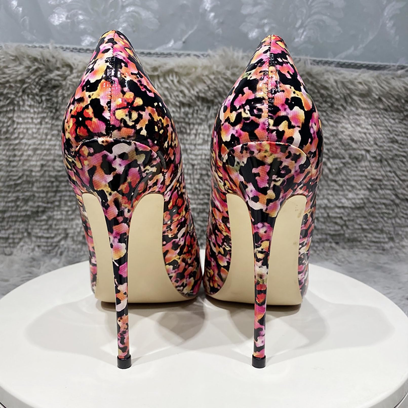 Genérico Zapatos De Fiesta De Tacón De Aguja Alto para Mujer