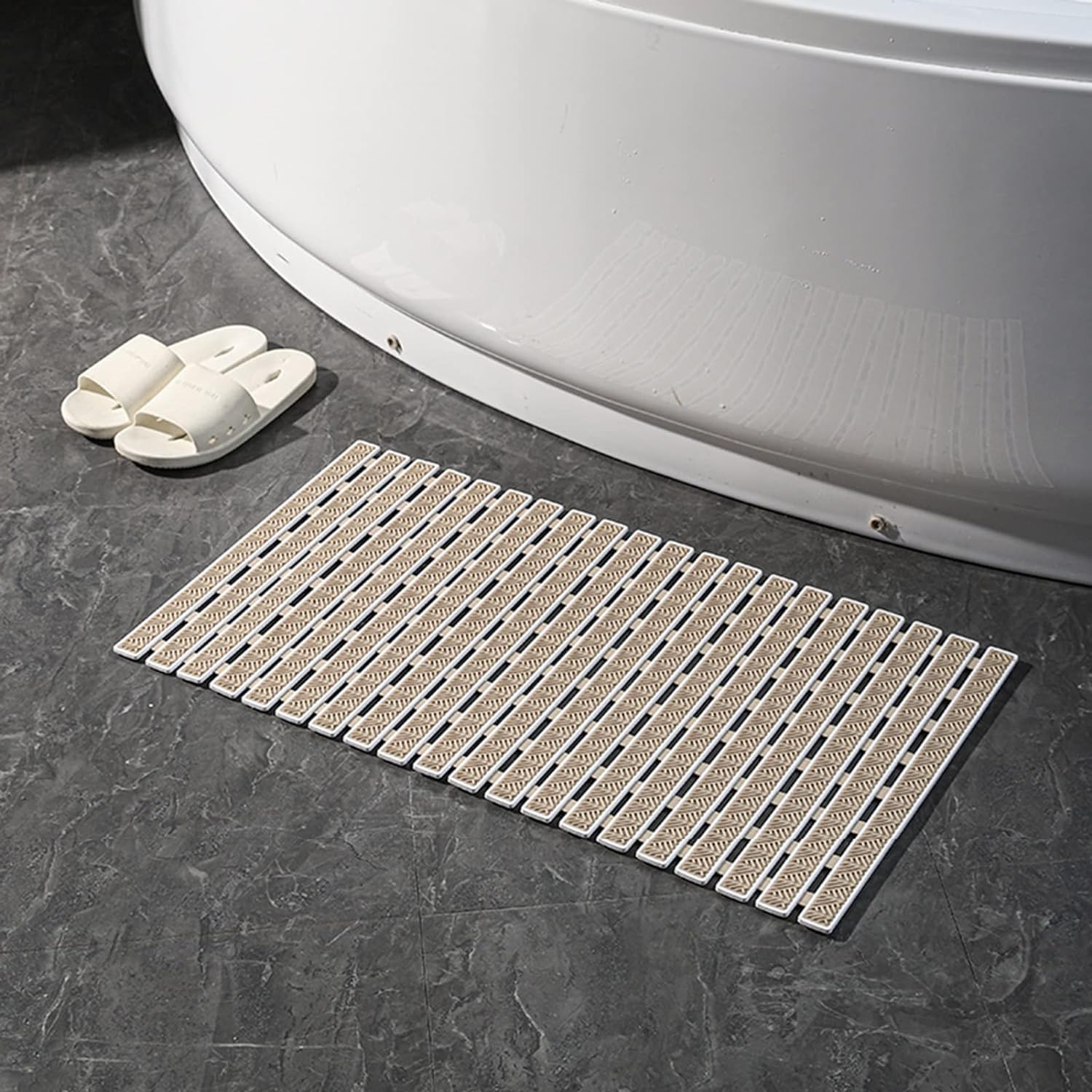 Tappetino antiscivolo in TPE drenante con ventosa Braun, 1 pezzo, 38 x 69 cm