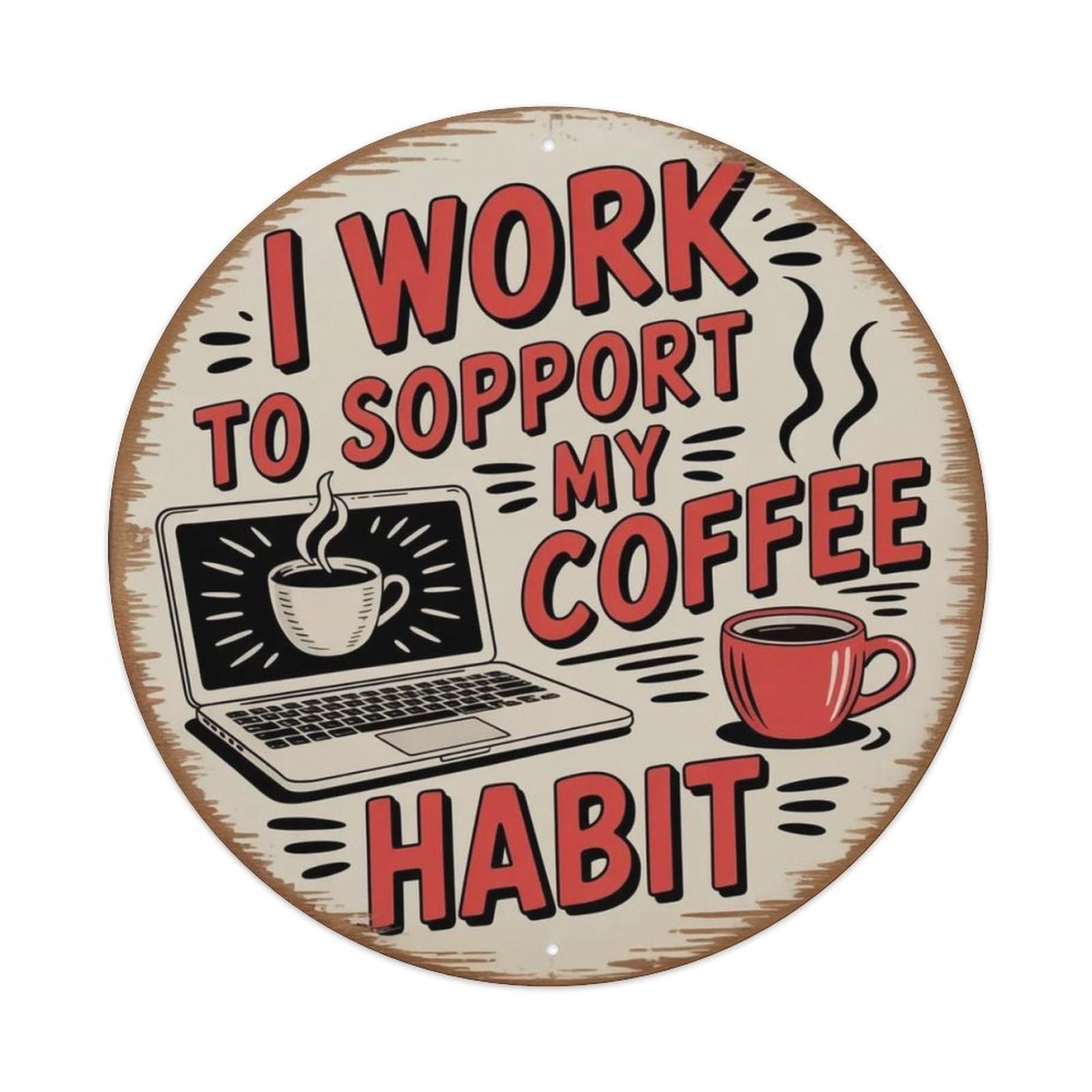 Commute Coffee Metal Tin Sign Plaque