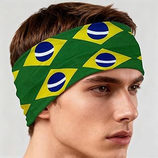 National Flag Non-slip Fabric Sweatband Bandana Tie Headband for Men Women
