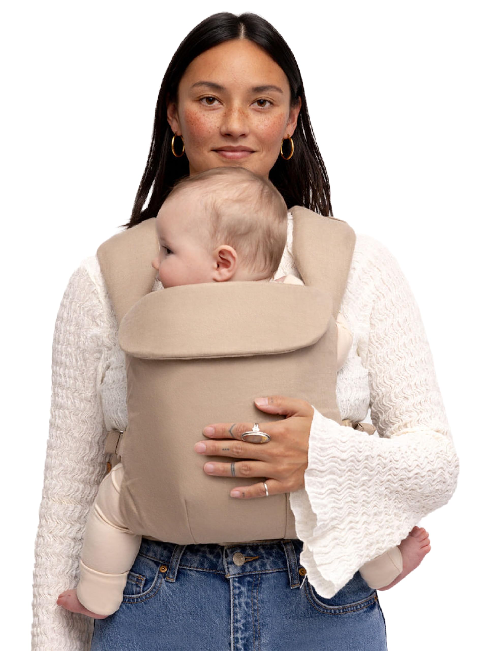 WildBird - Aerial Buckle Carrier - 2-24 Months - Standard (XS-XL) Desert Lark - Front & Back Carry - Cross Straps, Lumbar Support, Headrest, Hip Healthy, Baby Carrier - Baby Essentials - New Mom Gifts