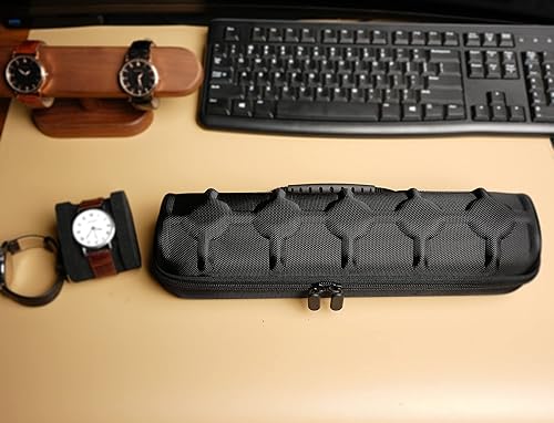 Miniatura 3 de Caja de viaje para reloj con 5 ranuras para hombre, funda rígida de transporte para reloj de pulsera con almohada suave, estuche de organización de