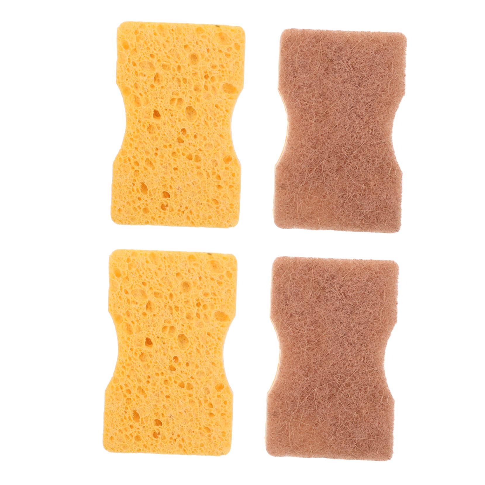 KICHOUSE Non-Slip Dish Cleaning Sponge Set 4 Pieces Fast Drying Reusable Oil-Proof Scrubbing Pad for Kitchen Dishwasher Safe