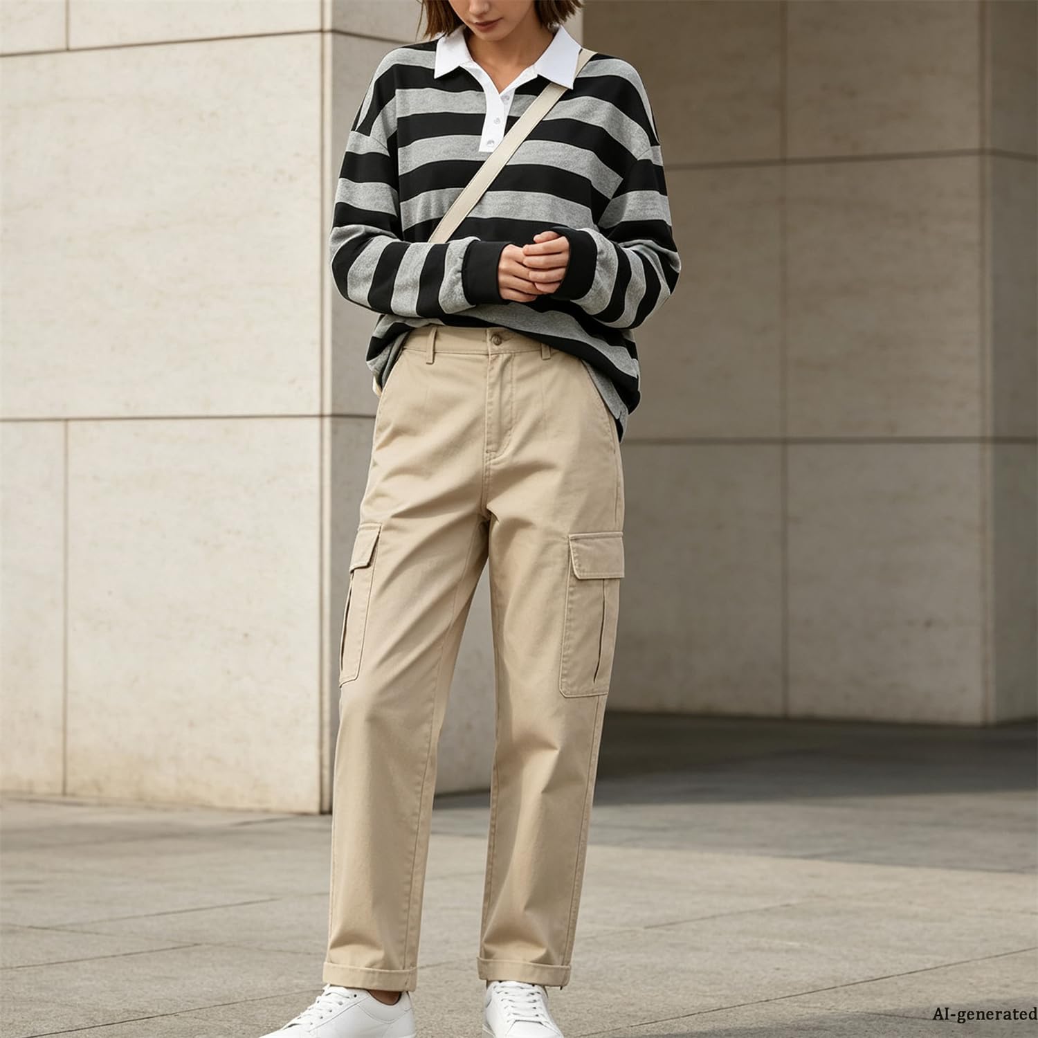 Damskie bluzy oversize kontrastowe paski z długim rękawem i kołnierzem | Damskie koszulki polo z długim rękawem, klapa z dekoltem w serek sweter top Y2k Streetwear na wiosnę i jesień
