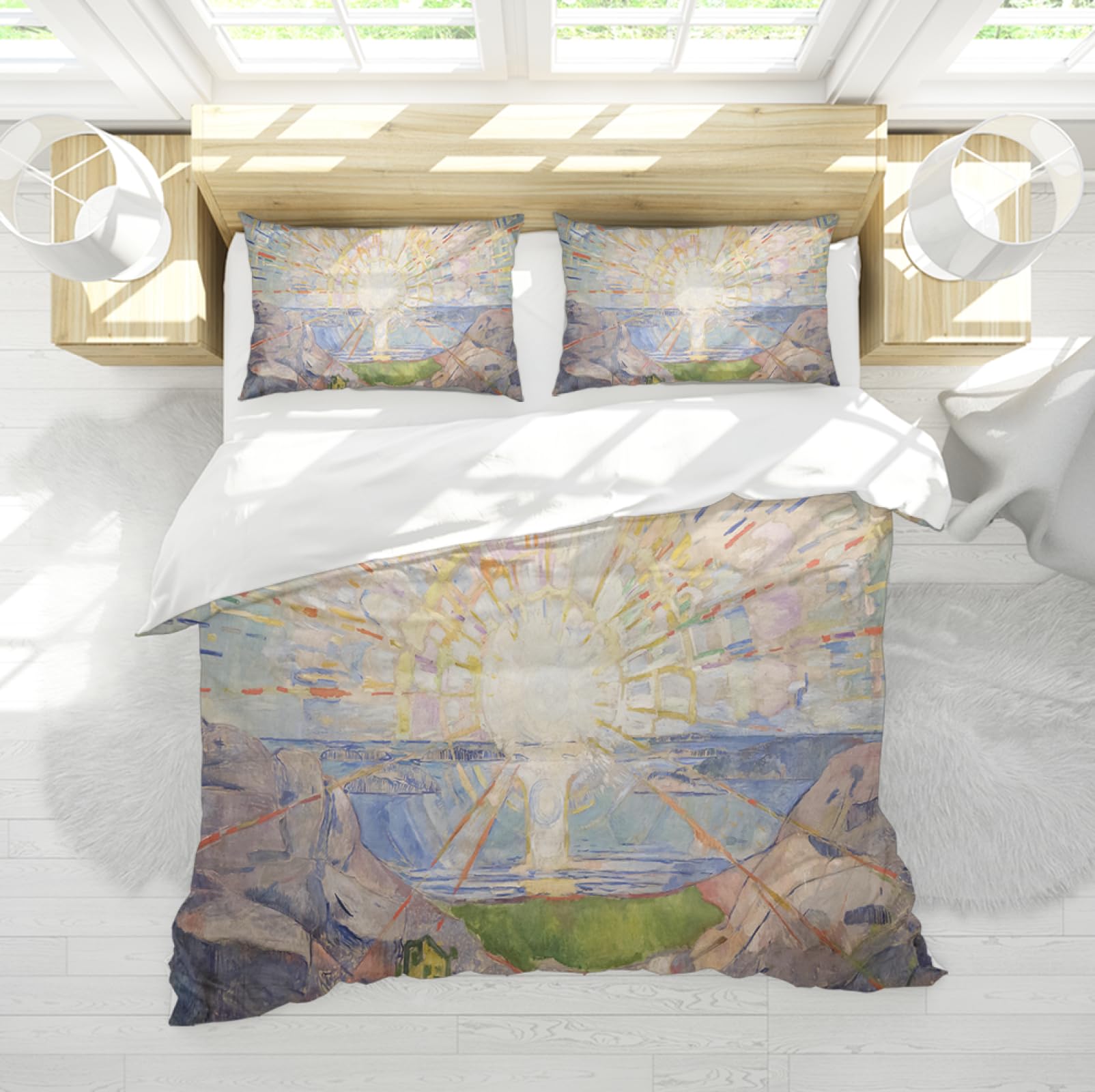 Parure de lit de luxe The Sun Munch 260x240 en microfibre douce